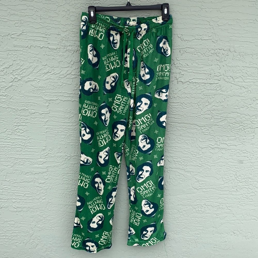 Elf OMG Santa! I Know Him Fleece Sz M Drawstring Pajama Pants